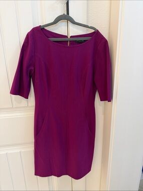 Tahari Magenta-Purple Sheath Dress